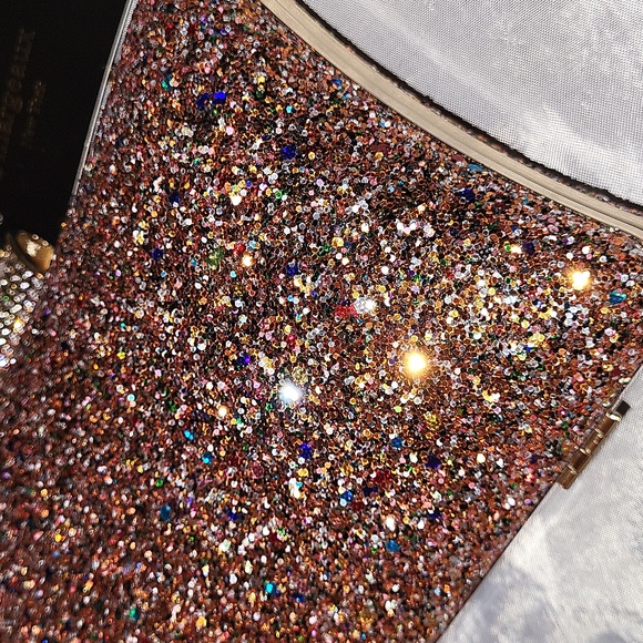 D\'margeaux New York Sparkling Clutch - ROSEGOLD Glitter BNWT TY LP